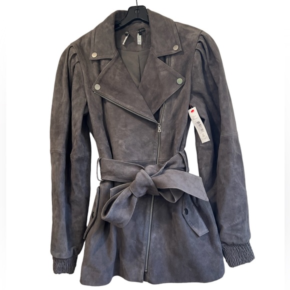 ALICE & OLIVIA***Gray Suede Jacket Coat***Small $1595 - Picture 3 of 7